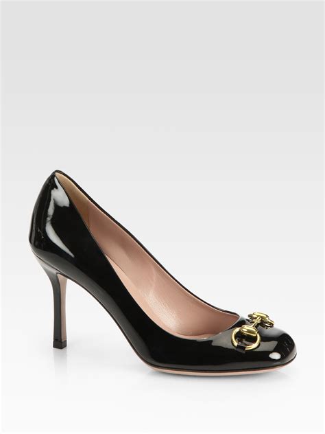 gucci horsebit 3 bottle|Women's Horsebit pump in black patent leather .